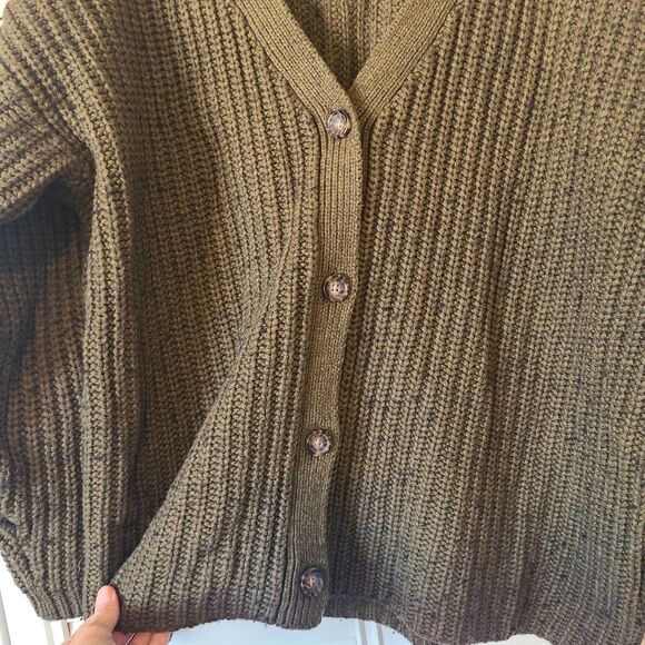 Marine Layer Ramona Oversized Cardigan Military Olive Heather Large - Picture 8 of 10